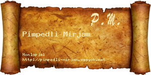 Pimpedli Mirjam névjegykártya